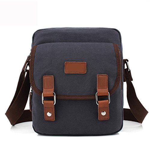 Preisvergleich Produktbild Männer Einfarbig Segeltuchschulterbeutel Kurierbeutel Freizeit Wirtschaft Arbeit Taschen Schwarz,A-OneSize