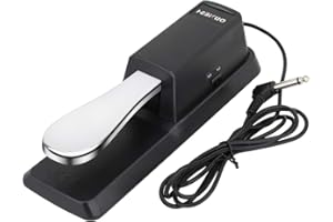 WINDFROMORT Sustain Pedal Universal, Dämpferpedal Polaritätsschalter Haltepedal Fußschalter 6,3mm Stecker mit 1,3m Anschluss Kabel für MIDI Dgitale Klaviere Elektronische Keyboards Klavier und E Piano Yamaha