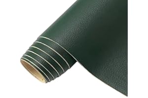 WAMBERE Lot de 2 patchs autocollants en cuir synthétique pour réparation des sièges de voiture, canapés, meubles, sacs, vert foncé, 20 x 30 cm