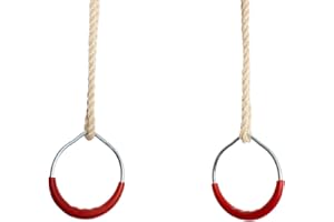 GICO emwe - 2593 - Anneaux de gymnastique pour enfants - Longueur de la corde : environ 130 cm - Réglable - Charge maximale : 50 kg