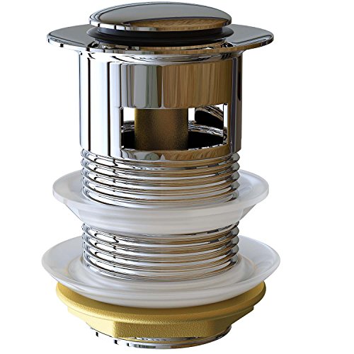 ABLAUFGARNITUR ABLAUF VENTIL PUSH OPEN POP UP MIT ÜBERLAUF P1