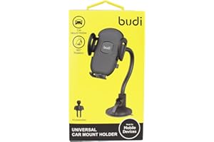 budi Universal Car Mobile Phone Mount, Suction Cup Dashboard-Window Holder with an extra Car Air Ventilation Bracket