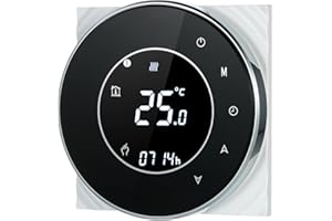 Decdeal Termostato programmabile tramite Wi-Fi, termostato intelligente wireless, con display LCD tattile, nero