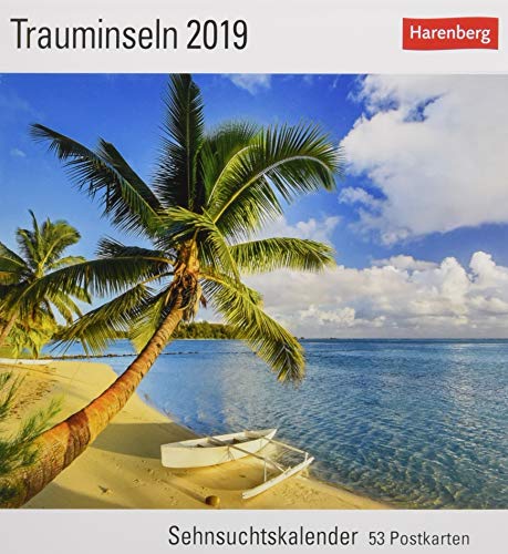 Trauminseln - Kalender 2019: Sehnsuchtskalender, 53 Postkarten