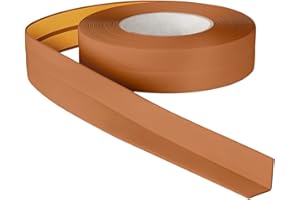 ProfiPVC Battiscopa Morbido PVC 18x18mm - 5 metro, Nastro Sigillante Autoadesivo per Cucina e Bagno, Elastico e Divisibile, con Striscia Spezzata, Montaggio Facile, Ambra