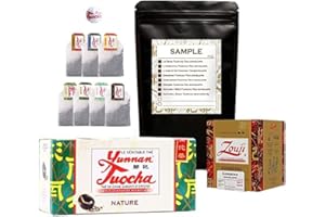 ‎TUOCHA Yunnan Tuocha – Musterpackung mit meistverkauften Teebeuteln – 87 g – 25 einfache Tuocha-Teebeutel und 10 Ginseng-Teebeutel