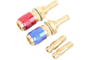 Vattenkyld och Gasadapter Snabbkoppling, 2 St 8 Mm Gas Snabbkoppling, Röd och Blå Snabbkopplingssats, Används för MIG TIG Sve