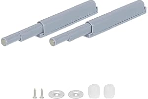 QUARKZMAN Amortyzator do drzwi Softclose, 2 zestawy otwieraczy do drzwi, magnetyczne amortyzatory do drzwi meblowych z tłumikiem do drzwi szafek kuchennych, drzwiami szafy, szary