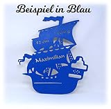 Piratenschiffe von Schlummerlicht24 Nachtlicht „Schiff der Piraten“, Geschenk mit individuellem Namen und Daten, ideal als Geburts- oder Taufgeschenk für das Kinderzimmer / Piratenzimmer für Junge und Mädchen, handgemacht - 8