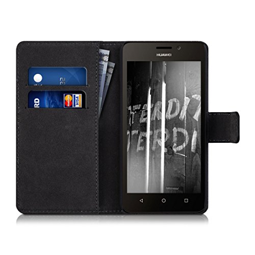 kwmobile Funda para Huawei Ascend Y635 - Carcasa de  Cuero sint  tico  con dise  o Don t Touch my Phone - Case con  Tarjetero 