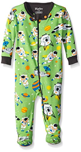 Hatley Baby Boys 0-24m Infant Footed Coverall Astronauts Footies, Multicoloured (Green), 12-18 Months