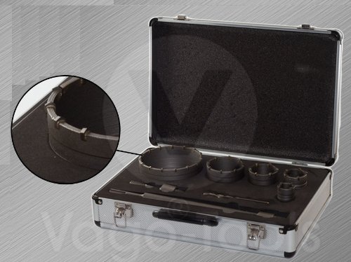 Profi 8 tlg. Bohrkronen Set im praktischen Koffer für die Bohrhämmer mit SDS-Plus System - 2