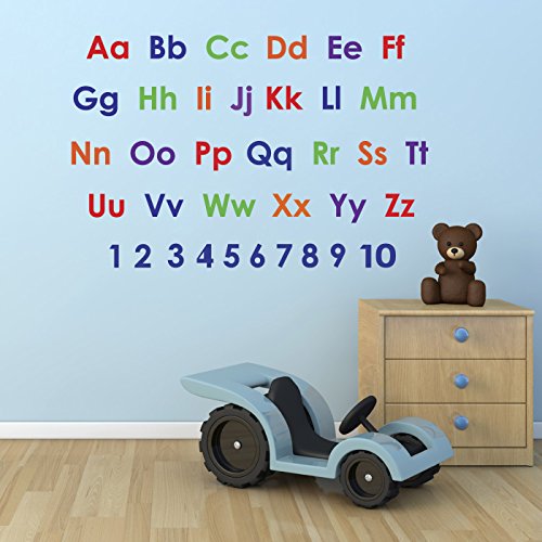 Alphabet and Numbers Wall Sticker Pack - Educational Nursery Stickers