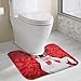 Produktbild Non-Slip Soft Flannel Valentine's Day Heart Toilet Contour Bathroom Rug with Water Absorbent Machine Washable 15.7x19.3 Inch U-Shaped