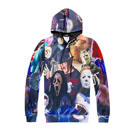 Preisvergleich Produktbild AimdonR Unisex Hoodie, Horrorfilm Kostüm, Weihnachten Cosplay Killer