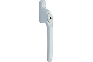 GlazeAssist - uPVC Universal Window Handle Inline Locking Espag Double Glazing - Window Handle Repalcement (White, 40mm)