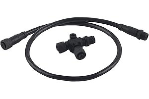 KIMISS Per NMEA 2000 Starter Kit丨 Per Cavo Backbone NMEA 2000 丨 Cavo Backbone NMEA 2000 con Connettore a T 5 Pin Impermeabile M12 0,5 M per Networks Boat Yacht Series