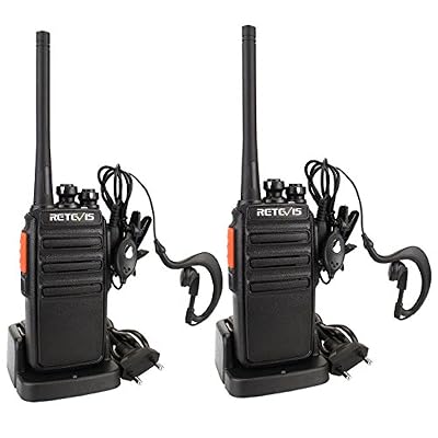 Retevis RT24 Talkie Walkie sans Licence PMR446 Antenne Fixe UHF VOX Scan(Noir, 1 Paire)