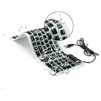 Tastiera Flessibile in Silicone USB/PS2 109 Tasti Layout Tedesco Nero