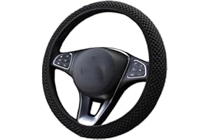 DUORIES Funda universal para volante de coche, 37 – 38 cm, antideslizante, transpirable, tejido de rejilla de verano, funda para volante, protector de volante para coche, camión, color negro