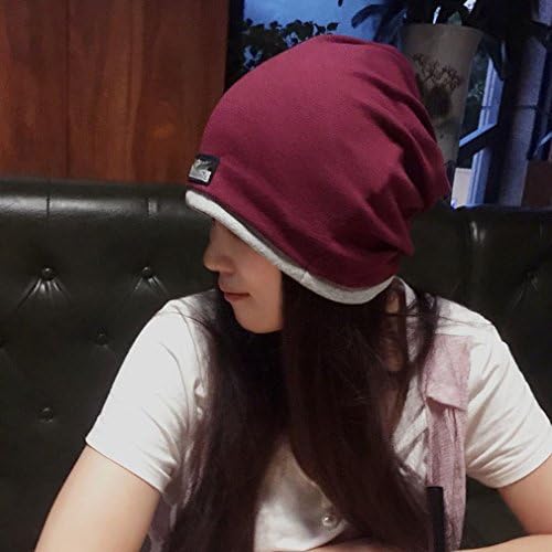 LSY Patch Cloth Hat Men and Women Fall and Winter Caps Double-Headed Hat Solid Cloth Standard Piles Header,Red