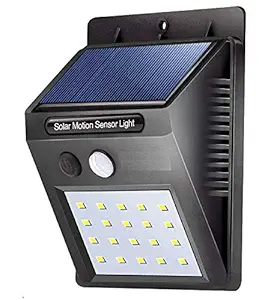 Just Buy It - Quality Solar Powered Waterproof LED Bright Lights with Motion Sensor Wireless Night Spotlight for Outdoor/Garden Wall, (20 LED)