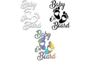 PBAHAUP Autocollant Bébé à Bord - 3 Pièces pour Voiture, Sécurité Imperméable