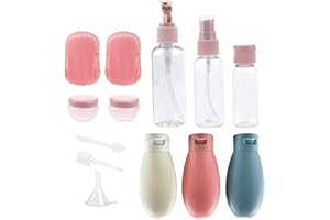 DAGORD 11 Stück Reisezubehör Reiseflaschen Set und 2 Kisten Seifenblätter für Handwäsche Reiseflaschen Zum Befüllen Reise Flaschen zum Befüllen Reiseset Leer für Kosmetik Flüssigkeiten Shampoo