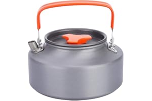 HUAIRDUM Tetera de Tetera de café, hervidor de Aluminio portátil de 1.1L para Acampar Senderismo Cocina Senderismo al Aire Libre Acampar Picnic Hervidor de Agua Tetera Cafetera