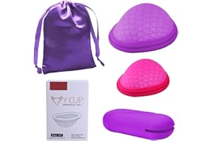 IXYHKB 2 Stück Menstruationsscheibe Periodenscheibe mit 2 Größen (S und L) Wiederverwendbare Periodenscheibe Alternative zu Soft-Tampons und OB Wiederverwendbare Menstruationsscheibe mit Silikonbox