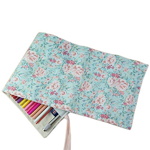 Wady Stifterolle für 72 Buntstifte und Bleistifte, aus Canvas, Stifteetui Roll-up für Künstler, Mehrzwecktasche für Reisen / Schule / Büro / Kunst (Anmerkung: ohne Farbstifte) - 3