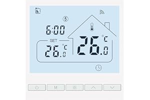 BEOK CONTROLS Tuya Termostato Intelligente Termostato Riscaldamento Termostato Ambiente Termostato Wifi Termostato per Riscaldamento a Pavimento Elettrico Compatibile Alexa 16A TOL47WIFI