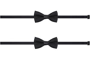 Yolev 2 Piezas Pajaritas para Niños Pajaritas de Satén Ajustables para Bebés Preatadas Clásicas para Bodas y Fiestas de Cumpleaños Accesorios de Vestir para Niños (Negro)