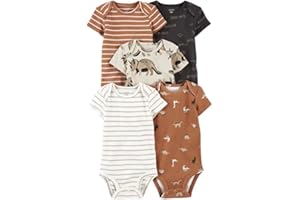 ACURYX Body a Maniche Corte Unisex Bambino Pacco da 5 Pezzi Pagliaccetti Neonato Estivi Tutine di Cotone 0-24 Mesi