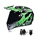 Produktbild MY1MEY Motocross-Helm, Herren Crosshelm Full-face Schutz mit Visier Sonnenblende Maske Handschuhe, Motorrad-Helm Off-Road ATV MTB Quad Motorräder Racing Downhill Enduro Integralhelm, Schwarz Grün