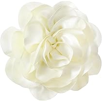 LOZTBUE 1 stuk rozenbloem broche, grote chiffon broche, haarspelden, klassiek, elegant, handgemaakt, bloemenbroche, geschikt voor bruiloft, feest, L, Katoen
