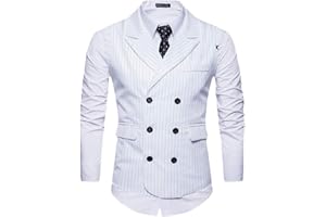 PENGGENGA Maschile Leisure Panciotto Doppiopetto Gilet Uomo Slim Fit Casual Elegante Smanicato
