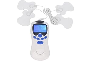 BHDK Masajeador de Pulso Electrónico, Estimulador Muscular Eléctrico de Mano de 25 Modos con 4 Almohadillas de Electrodos Y Pantalla LCD, Máquina de Terapia de Meridianos para Aliviar el Dolor(#1)