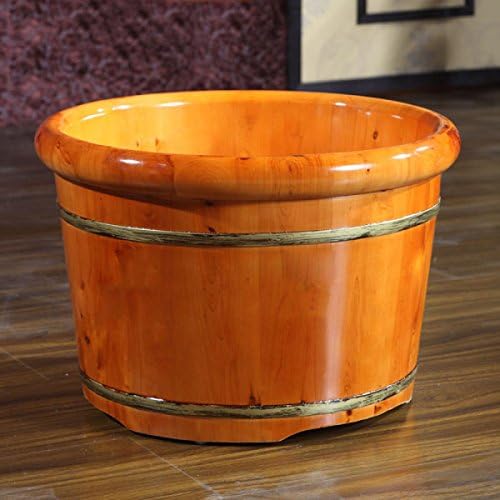 Wooden Foot Tub By FONK Solid Wood Insulation Foot Bath Health Foot Bath Foot Barrel Wooden.,A-42cm*25cm