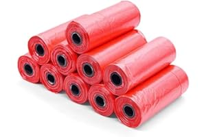 SUPER MUNDO SM Super Mundo - 540 Unidades Bolsas de Caca Perro, 36 Rollos, 30 x 14 cm, Bolsas para excrementos de Perros, Gruesa Prueba de Fugas, Color Roja (36 Rollos)