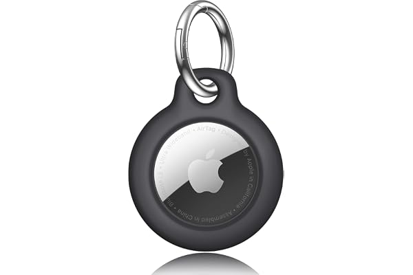 Yisica Étuis pour Apple AirTag Coque, Airtag Porte Clé -Anti Chute et Anti Rayures pour Animaux Portefeuilles et Bagages, Compatible avec Le Airtag Locator Tracker Étui (Noir)