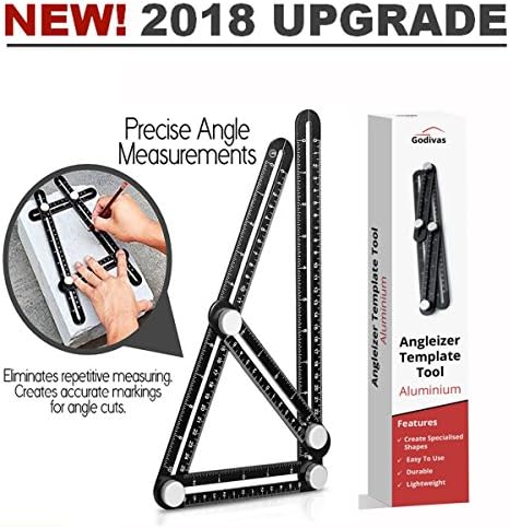 Godivas Angleizer Template Tool Aluminium Superior Angle Measuring Tool, Perfect For Creating Specialised Shapes And Angles. Eliminates All Guess Work &amp; Wasted Material From Inaccurate Cuts