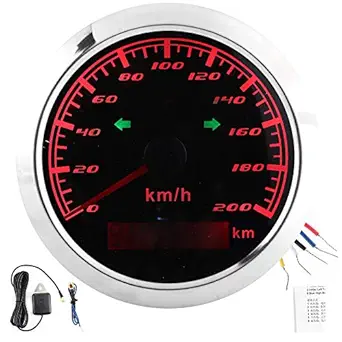 GPS Speedometer Odometer 200KM/H 0?999999KM LCD Display Speed Gauge IP67 Waterproof Multi?Function Meter for Car Motorcycles Ships