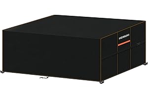 HEIMUNI Housses pour Mobilier de Jardin Impermeable 240x120x75cm Housse Table de Jardin avec Évent Bache Salon de Jardin Rectangular, Housse Protection Salon de Jardin pour Table et Chaise de Jardin