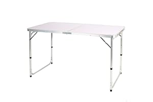AKTIVE Mesa Plegable, Malva, 120x60x54/60/70 cm, Altura Ajustable, Topes Antideslizantes, Soporta 30 kg, Cierre Seguridad, Asa Mano Transporte, Mesas de Camping, Playa, Jardín (63088)