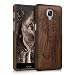 Produktbild kwmobile Holz Hülle Natur Case für OnePlus 3 / 3T - Handy Schutzhülle Cover mit Walnussholz Elefantenmuster Design in Dunkelbraun