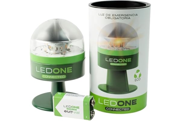 LEDONE - Luz de emergencia V16 Homologada DGT con Geolocalización Obligatoria para 2026 - Fabricada en España - SIM y Datos hasta 2038