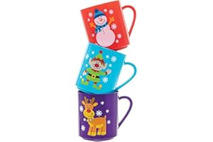 Baker Ross FX398 Tazza di Natale in Plastica - Confezione di 4, Tazze per Bambini