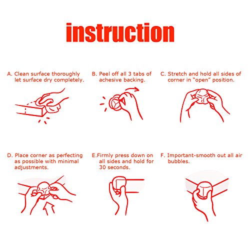 KKtick Eckenschützer, Baby Kinder Schutzecken, Tisch Kantenschutz Eckenschutz Silikon transparent, 20 er Pack - 7