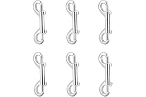 Belvanr Doppel Karabinerhaken 6 Stück Doppelseitiger Karabinerhaken Double end Snap Doppelkarabiner Karabinerhaken Bolzenschnapper Diving Haken Doppelhaken Karabiner Diving Buckle(Silber)